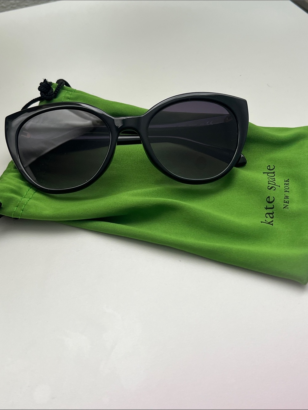 kate spade Black Cat-Eye Sunglasses with Dark Lenses